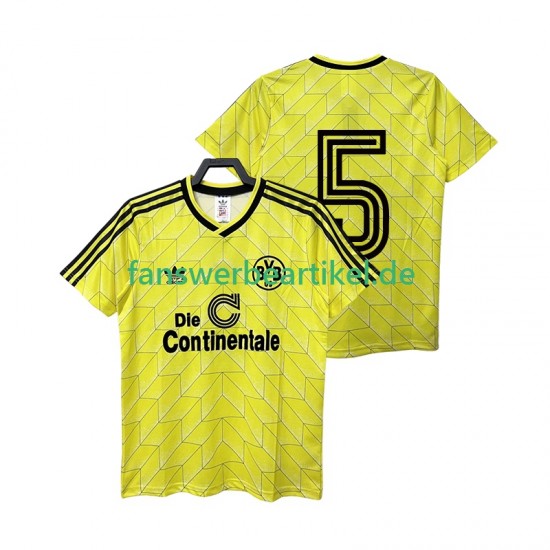 5 Retro 1988 1989 Trikot Borussia Dortmund Herren Heimausrüstung Kurzarm