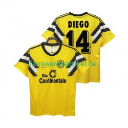 DIEGO 14 Retro DFB-POKAL 1989 Trikot Borussia Dortmund Herren Heimausrüstung Kurzarm