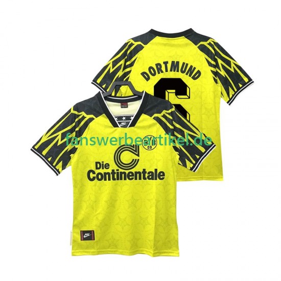 SAMMER 6 Retro 1995 Trikot Borussia Dortmund Herren Heimausrüstung 1994 Kurzarm