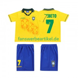 BEBETO 7 Retro Trikot Brasilien Kinder Heimausrüstung 1994 Kurzarm