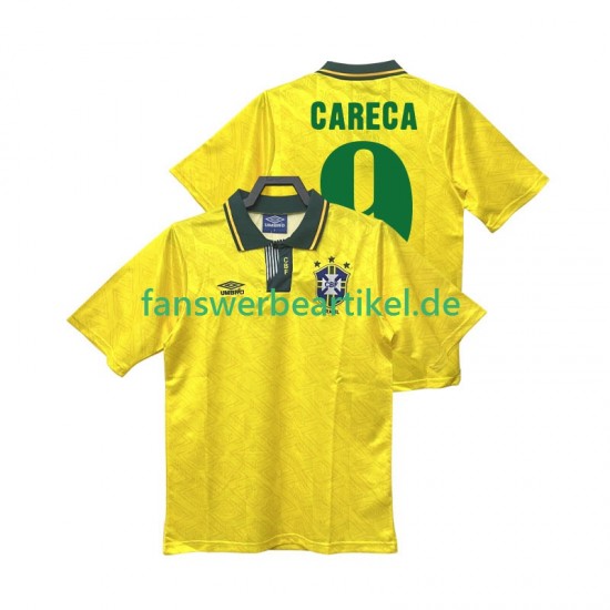 CARECA 9 Retro 1991 1993 Trikot Brasilien Herren Heimausrüstung Kurzarm
