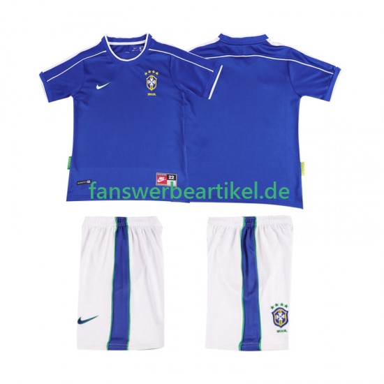 Retro 1998 Trikot Brasilien Kinder Auswärtsausrüstung Kurzarm