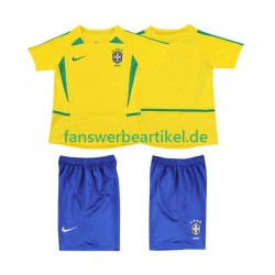 Retro 2002 Trikot Brasilien Kinder Heimausrüstung Kurzarm