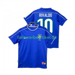 RIVALDO 10 Retro 1998 Trikot Brasilien Herren Auswärtsausrüstung Kurzarm