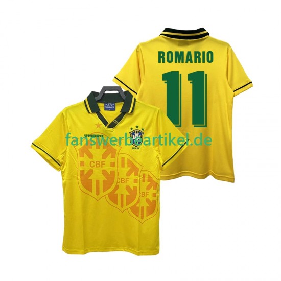 ROMARIO 11 Retro Trikot Brasilien Herren Heimausrüstung 1994 Kurzarm