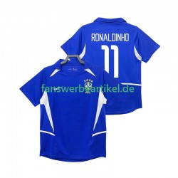 RONALDINHO 11 Retro 2002 Trikot Brasilien Herren Auswärtsausrüstung Kurzarm