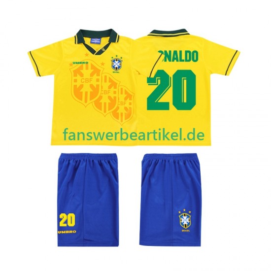 RONALDO 20 Retro Trikot Brasilien Kinder Heimausrüstung 1994 Kurzarm