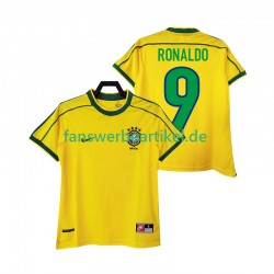 RONALDO 9 Retro 1998 Trikot Brasilien Herren Heimausrüstung Kurzarm
