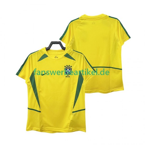 Retro 2002 Trikot Brasilien Herren Heimausrüstung Kurzarm