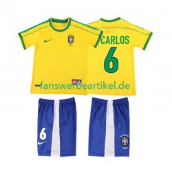 Roberto Carlos 6 Retro 1998 Trikot Brasilien Kinder Heimausrüstung Kurzarm