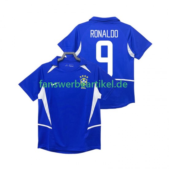 Ronaldo 9 Retro 2002 Trikot Brasilien Herren Auswärtsausrüstung Kurzarm