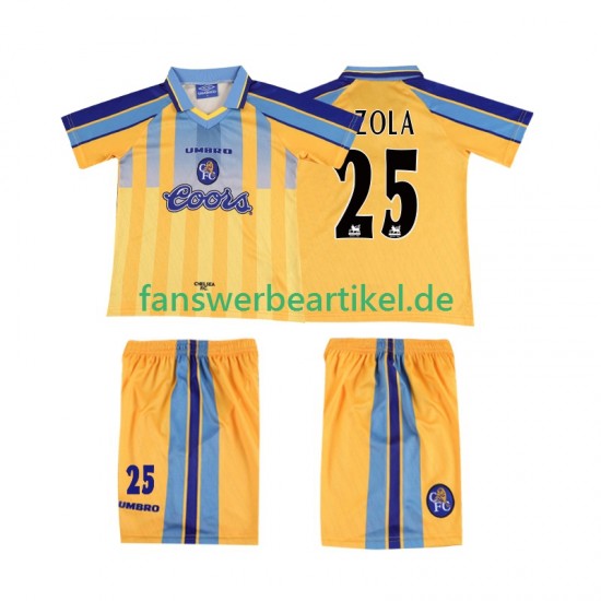 ZOLA 25 Retro 1995 1997 Trikot Chelsea Kinder Auswärtsausrüstung Kurzarm