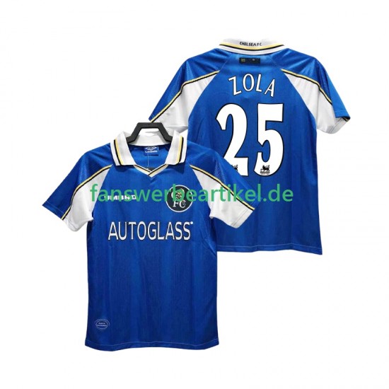 ZOLA 25 Retro 1997 Trikot Chelsea Herren Heimausrüstung 1999 Kurzarm