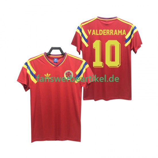 VALDERRAMA 10 Retro Trikot Kolumbien Herren Auswärtsausrüstung 1990 Kurzarm