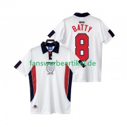 BATTY 8 Retro 1998 Trikot England Herren Heimausrüstung Kurzarm