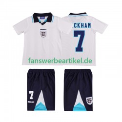 Beckham 7 Retro 1996 Trikot England Kinder Heimausrüstung Kurzarm