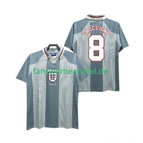 CASCOIGNE 8 Retro 1996 Trikot England Herren Auswärtsausrüstung Kurzarm