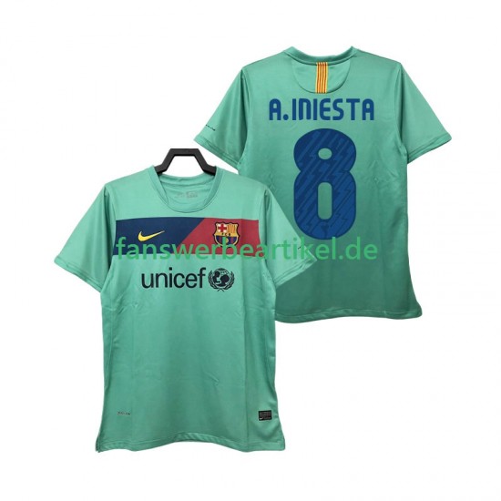 A INIESTA 8 Retro Trikot FC Barcelona Herren Auswärtsausrüstung 2011 2010 Kurzarm