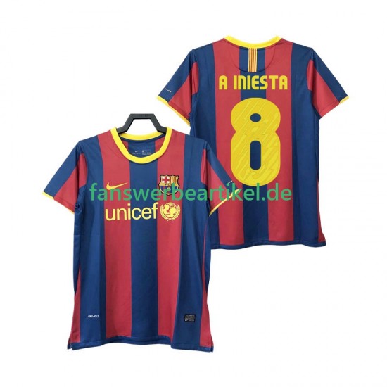 A INIESTA 8 Retro Trikot FC Barcelona Herren Heimausrüstung 2011 2010 Kurzarm