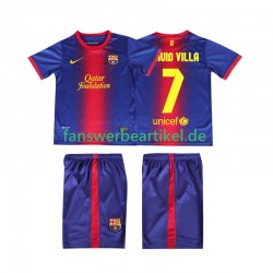 DAUID VILLA 7 Retro 2012 2013 Trikot FC Barcelona Kinder Heimausrüstung Kurzarm