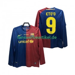 ETO O 9 Retro Champions League 2009 Trikot FC Barcelona Herren Heimausrüstung 2008 Langarm
