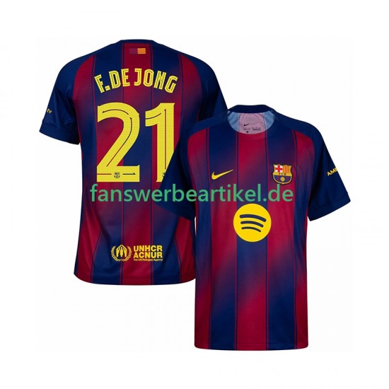 Frenkie de Jong 21 Champions League Trikot FC Barcelona Herren Heimausrüstung 2025-2026 Kurzarm