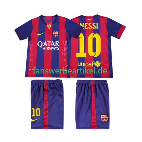 Lionel Messi 10 Retro 2014 2015 Trikot FC Barcelona Kinder Heimausrüstung Kurzarm