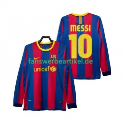 Lionel Messi 10 Retro Trikot FC Barcelona Herren Heimausrüstung 2011 2010 Langarm