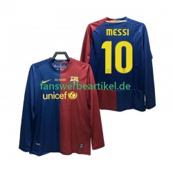 Lionel Messi 10 Retro Champions League 2009 Trikot FC Barcelona Herren Heimausrüstung 2008 Langarm