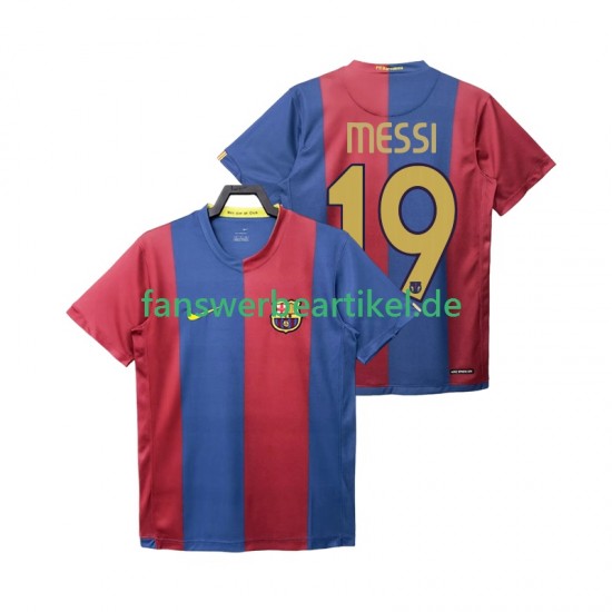 Lionel Messi 19 Retro 2007 Trikot FC Barcelona Herren Heimausrüstung 2006 Kurzarm