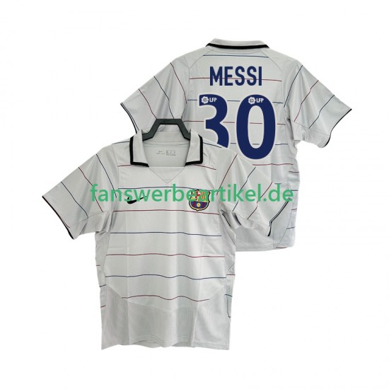 Lionel Messi 30 Retro 2003 Trikot FC Barcelona Herren Auswärtsausrüstung 2004 Kurzarm