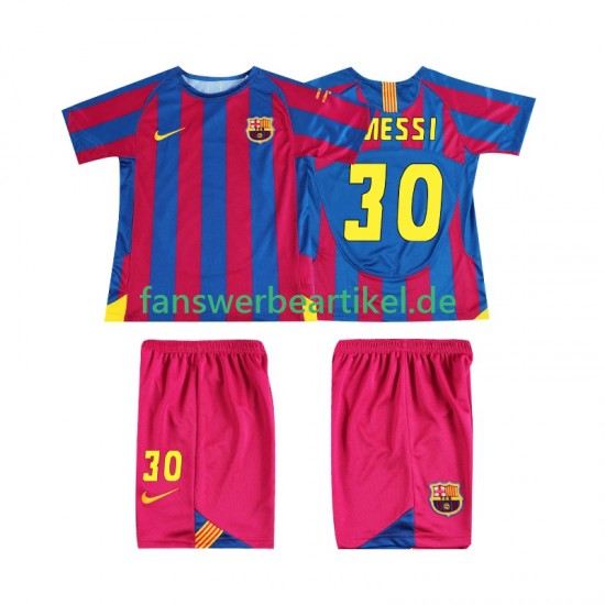Lionel Messi 30 Retro Champions League 2005 Trikot FC Barcelona Kinder Heimausrüstung 2006 Kurzarm