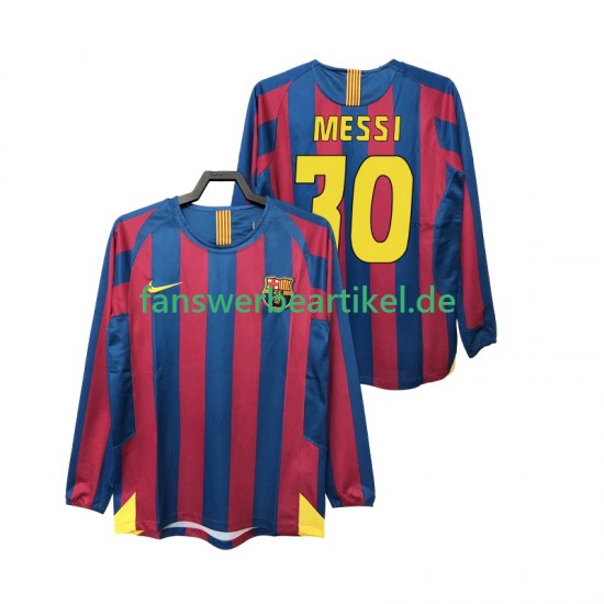 Lionel Messi 30 Retro 2005 Trikot FC Barcelona Herren Heimausrüstung 2006 Langarm