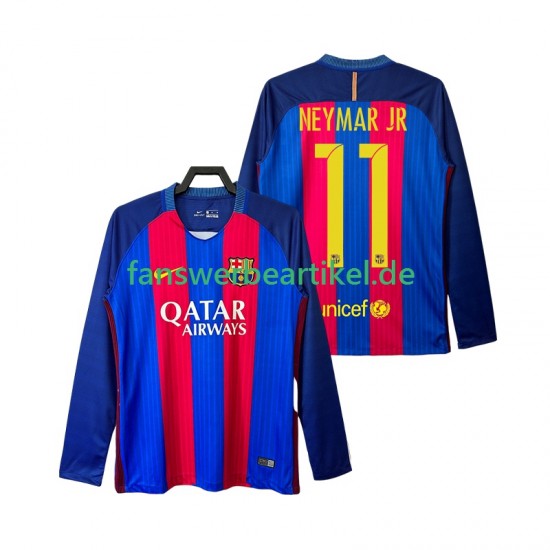 Neymar JR 11 Retro 2016 2017 Trikot FC Barcelona Herren Heimausrüstung Langarm