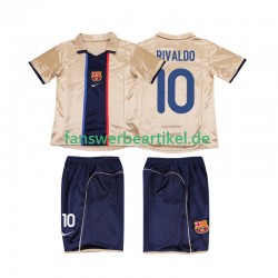 RIVALDO 10 Retro 2001 2002 Trikot FC Barcelona Kinder Auswärtsausrüstung Kurzarm