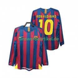 RONALDINHO 10 Retro 2005 Trikot FC Barcelona Herren Heimausrüstung 2006 Langarm