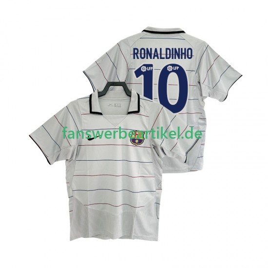RONALDINHO 10 Retro 2003 Trikot FC Barcelona Herren Auswärtsausrüstung 2004 Kurzarm
