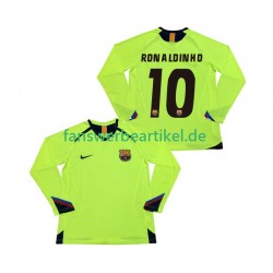 RONALDINHO 10 Retro 2005 Trikot FC Barcelona Herren Auswärtsausrüstung 2006 Langarm