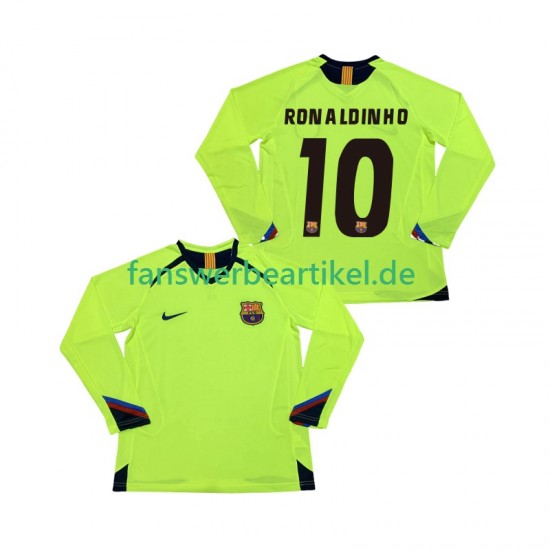 RONALDINHO 10 Retro 2005 Trikot FC Barcelona Herren Auswärtsausrüstung 2006 Langarm