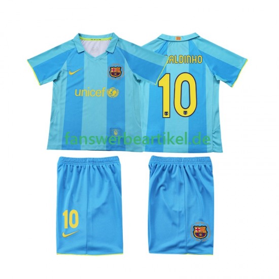 RONALDINHO 10 Retro 2007 Trikot FC Barcelona Kinder Auswärtsausrüstung 2008 Kurzarm