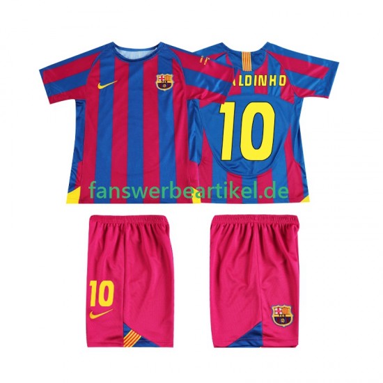 RONALDINHO 10 Retro Champions League 2005 Trikot FC Barcelona Kinder Heimausrüstung 2006 Kurzarm