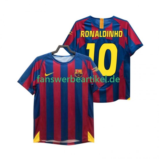 RONALDINHO 10 Retro Champions League 2005 Trikot FC Barcelona Herren Heimausrüstung 2006 Kurzarm