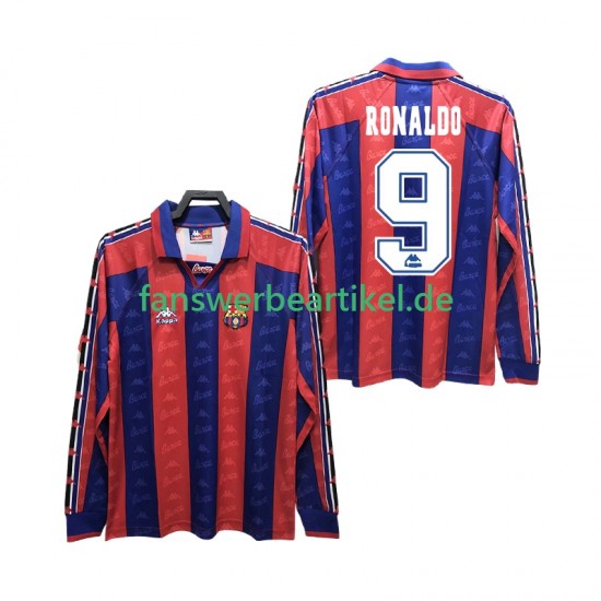RONALDO 9 Retro 1996 1997 Trikot FC Barcelona Herren Heimausrüstung Langarm
