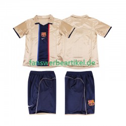 Retro 2001 2002 Trikot FC Barcelona Kinder Auswärtsausrüstung Kurzarm