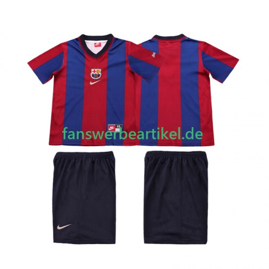 Retro 1998 Trikot FC Barcelona Kinder Heimausrüstung 1999 Kurzarm