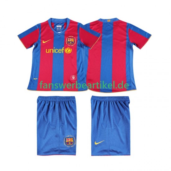 Retro 2007 Trikot FC Barcelona Kinder Heimausrüstung 2008 Kurzarm