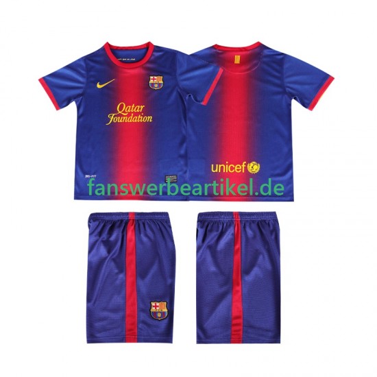 Retro 2012 2013 Trikot FC Barcelona Kinder Heimausrüstung Kurzarm