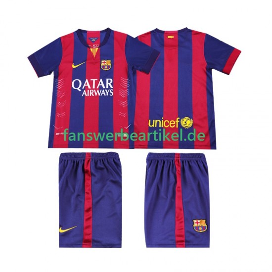 Retro 2014 2015 Trikot FC Barcelona Kinder Heimausrüstung Kurzarm