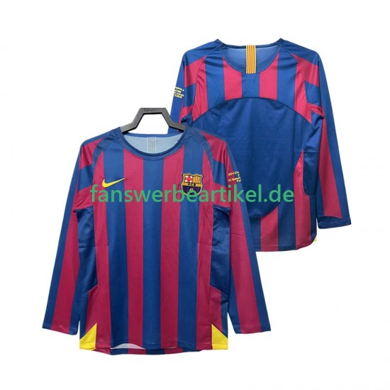 Retro Champions League 2005 Trikot FC Barcelona Herren Heimausrüstung 2006 Langarm