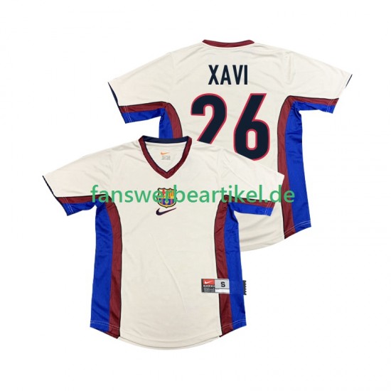 XAVI 26 Retro 1998 Trikot FC Barcelona Herren Auswärtsausrüstung 1999 Kurzarm